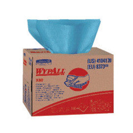 Kimberly-Clark Professional* WYPALL* X80 SHOPPROÂ® 12 1/2" X 16 4/5" Blue HYDROKNIT* Quarter Fold Wiper (160 Per BragÂ® Box)-eSafety Supplies, Inc