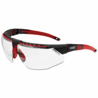 Honeywell Uvex- Avatar Eyewear, Clear Lens, Hard Coat, Red Frame-eSafety Supplies, Inc