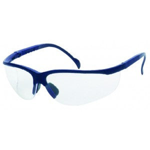 Blue Frame - Clear Lens - Soft Rubber Nose Buds - Adjustable Temples Safety Glasses-eSafety Supplies, Inc