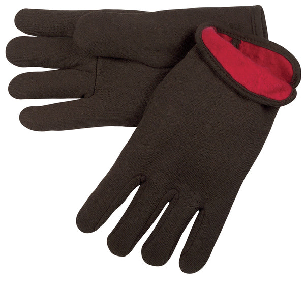 MCR Safety Large Brown Jersey Red Fleece Lined-eSafety Supplies, Inc