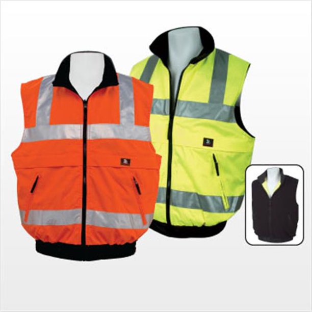3A Safety Lime Reversible Body Warmer-eSafety Supplies, Inc