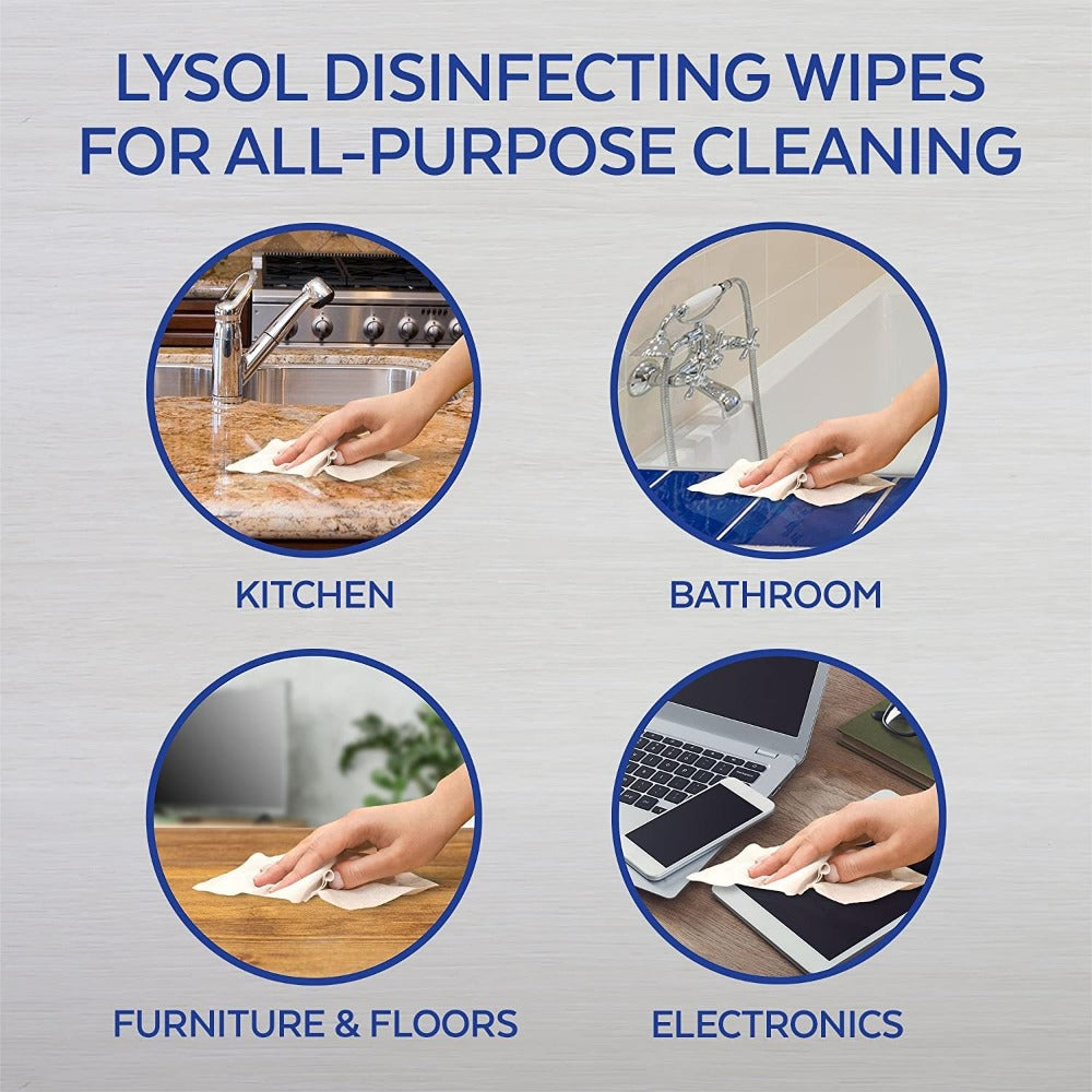 Lysol Disinfecting Wipes Lemon & Lime Blossom - 80 Ct - Container-eSafety Supplies, Inc