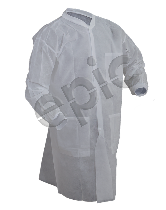 EPIC- Basic Protection CleanRoom Lab Coat with white snaps- Case-eSafety Supplies, Inc