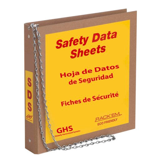 RR-SDS 1.5″- 3 Language ECO FRIENDLY Binder, English, Spanish & French Canadian. Made in the USA from 100% Recycled Chipboard-eSafety Supplies, Inc