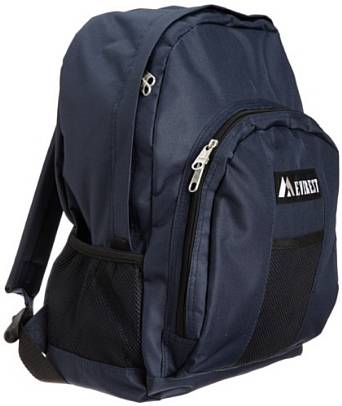 Everest Luggage Backpack with Front and Side Pockets - Navy-eSafety Supplies, Inc