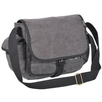 Everest Luggage Canvas Messenger Bag - Charcoal-eSafety Supplies, Inc
