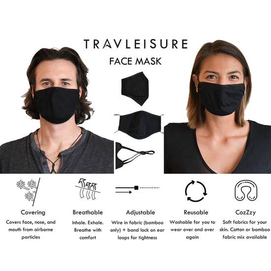 LMC Adjustable, Reusable, Washable Bamboo Face Mask-eSafety Supplies, Inc