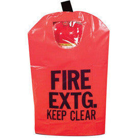 Brooks Red Reinforced Vinyl Small Fire Extinguisher Cover With Window, Hook And Loop Closure For Use With Portable, Pressurized And Cartridge-Operated Fire Extinguishers-eSafety Supplies, Inc