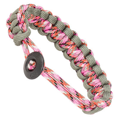 Klondike Adjustable Paracord Bracelet - Pink / Gray-eSafety Supplies, Inc