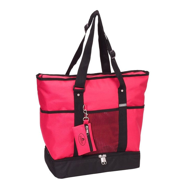 Everest Luggage Deluxe Shopping Tote - Hot Pink/Black-eSafety Supplies, Inc