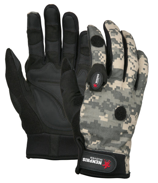 MCR Safety Multitask Black Palm Camo with Lights-eSafety Supplies, Inc