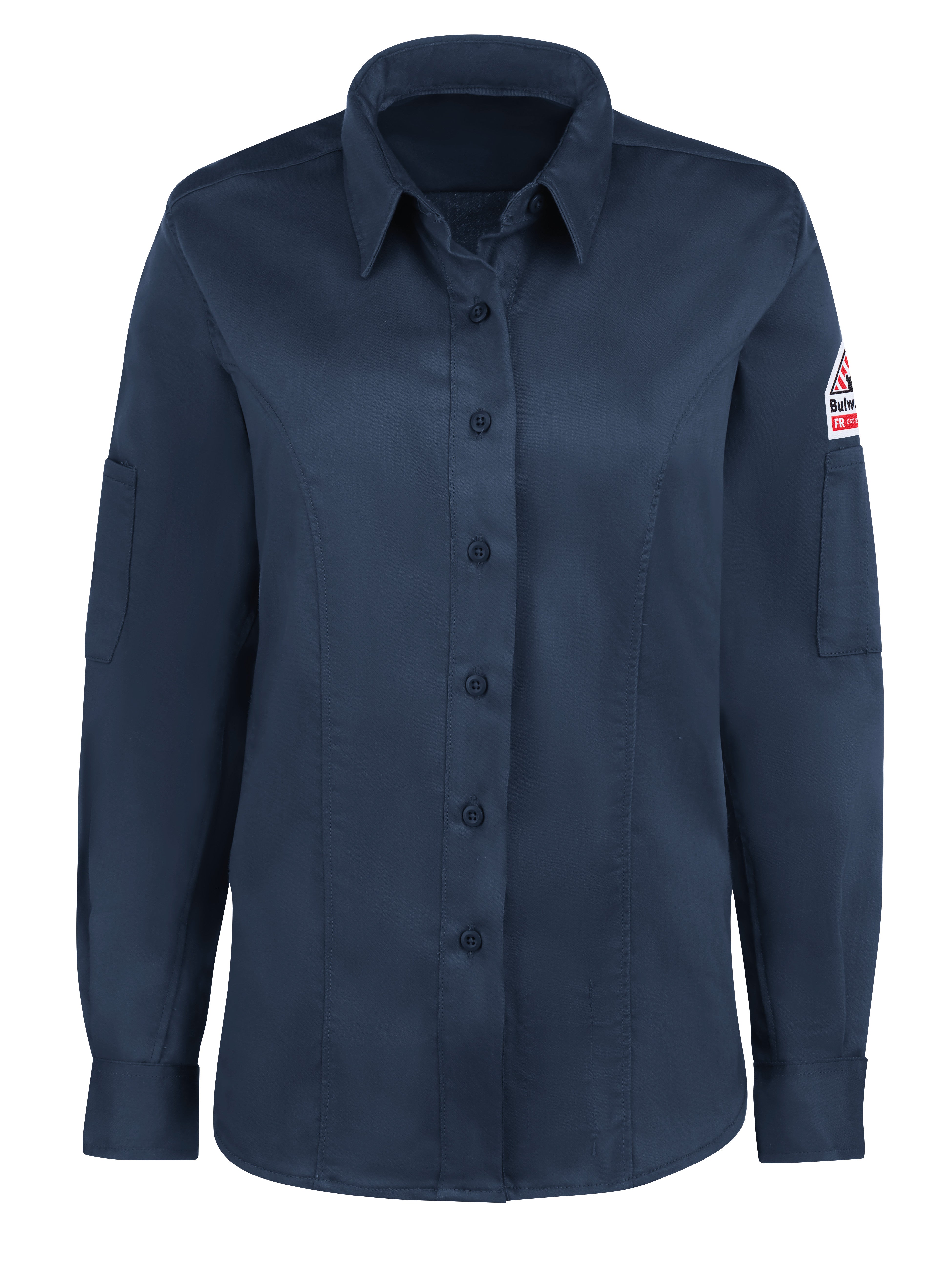 iQ Series Comfort Woven Women's Long Sleeve Shirt QS33 - Dark Blue-eSafety Supplies, Inc