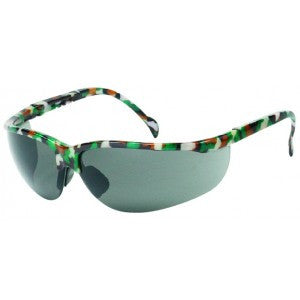 Camouflage Frame - Gray Lens - Soft Rubber Nose Buds - Adjustable Temples Safety Glasses-eSafety Supplies, Inc