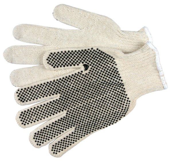 MCR Safety Hvy 100% Cotton, Nat'l 1-Side Dot-eSafety Supplies, Inc