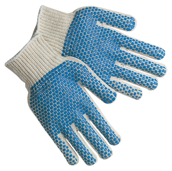 MCR Safety Reg Cotton/Poly Blue PVC Dots 2-Sides-eSafety Supplies, Inc