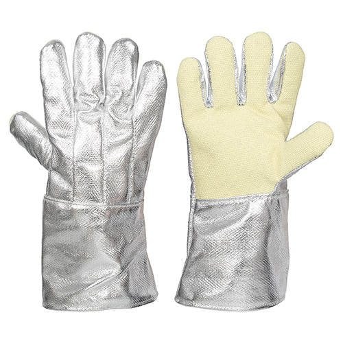Tillman X-Large 14" Silver And Brown Flextra Double Wool Lined Heat Resistant Gloves With acrylic coated Gauntlet Cuff-eSafety Supplies, Inc