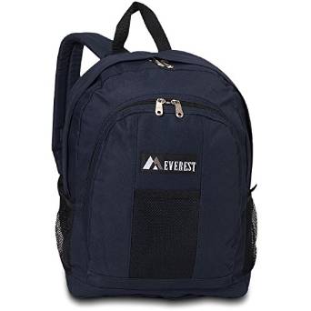 Everest Luggage Backpack with Front and Side Pockets - Navy/Black-eSafety Supplies, Inc
