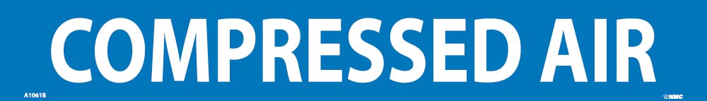 Pipemarker, Ps Vinyl, Compressed Air, 2X14, 1 1/4" Cap Height, Blue With White Letters - A1061B-eSafety Supplies, Inc