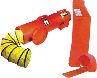 Air Systems CVF Style 8" 848 cfm 1/4 hp 12 VDC Polyethylene Contractor Grade Ventilation Kit With Canister And 6" And 25' Flexible Duct