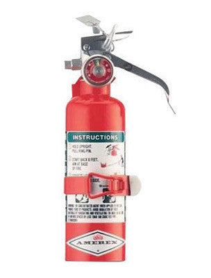 Amerex 1.4 Pound Halotron I 1-B:C Fire Extinguisher For Class B And C Fires With Anodized Aluminum Valve, Vehicle Bracket And Nozzle-eSafety Supplies, Inc