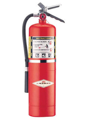 Amerex 10 Pound Stored Pressure ABC Dry Chemical 4A:80B:C Steel Multi-Purpose Fire Extinguisher For Class A, B And C Fires With Anodized Aluminum Valve, Wall Bracket, Hose And Nozzle-eSafety Supplies, Inc