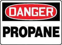 Accuform Signs 10" X 14" Red, Black And White Adhesive Vinyl Value Chemical And Hazardous Material Safety Sign "Danger Propane"-eSafety Supplies, Inc