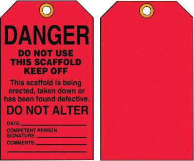 Accuform Signs 5 3/4" X 3 1/4" Red, Black And White 10 mil PF-Cardstock English Safety Tag "DANGER DO NOT REMOVE THIS TAG! TO DO SO WITHOUT AUTHORITY WILL MEAN DISCIPLINARY ACTION! IT IS HERE-eSafety Supplies, Inc