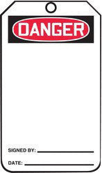 Accuform Signs 5 3/4" X 3 1/4" Black, Red And White HS-Laminate English Accident Prevention Safety Tag "DANGER" With Pull-Proof Metal Grommeted 3/8" Reinforced Hole, Disciplinary Action Warning On