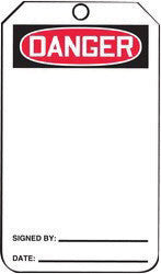 Accuform Signs 5 3/4" X 3 1/4" Black, Red And White HS-Laminate Accident Prevention Blank Tag "DANGER" With Pull-Proof Metal Grommeted 3/8" Reinforced Hole And OSHA Header-eSafety Supplies, Inc