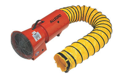Allegro 28" X 13 5/8" X 15" 1275 cfm 1/3 hp 115 VAC 3.3 A Epoxy Axial Blower With Canister And 8" X 15' Duct-eSafety Supplies, Inc