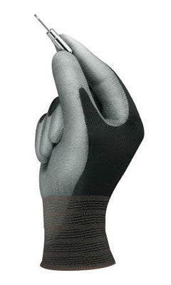 Ansell Size 11 HyFlex Light Duty Multi-Purpose Gray Polyurethane Palm Coated Work Gloves With Black Nylon Liner And Elastic Knit Wrist-eSafety Supplies, Inc