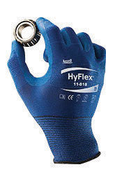 Ansell Size 10 HyFlex 18 Gauge Ultra Light Weight Multi-Purpose Dark Blue FORTIX Nitrile Foam Dipped Palm Coated Work Gloves With Blue Nylon And Spandex Liner And Knit Wrist-eSafety Supplies, Inc