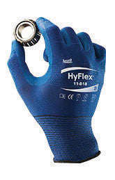 Ansell Size 7 HyFlex 18 Gauge Ultra Light Weight Multi-Purpose Dark Blue FORTIX Nitrile Foam Dipped Palm Coated Work Gloves With Blue Nylon And Spandex Liner And Knit Wrist-eSafety Supplies, Inc