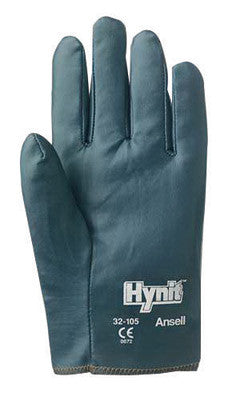 Ansell Size 9 Hynit Medium Duty Multi-Purpose Cut And Abrasion Resistant Blue Nitrile Impregnated Fabric Fully Coated Work Gloves With Interlock Knit Liner And Slip-On Cuff-eSafety Supplies, Inc