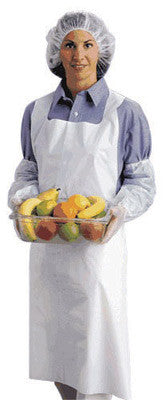 Ansell 28" X 45" White 1.75 mil Embossed Polyethylene Disposable Apron-eSafety Supplies, Inc