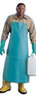 Ansell 33" X 49" Green CPP 18 mil Vinyl Heavy Duty Chemical Protection Apron With Stomach Patch-eSafety Supplies, Inc