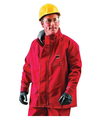 Ansell Large Red 30" Sawyer-Tower CPC Polyester Trilaminate Gore Fabric Chemical Protection Jacket-eSafety Supplies, Inc