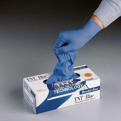 TNT Blue Nitrile, Powder Free Disposable Gloves - Box-eSafety Supplies, Inc