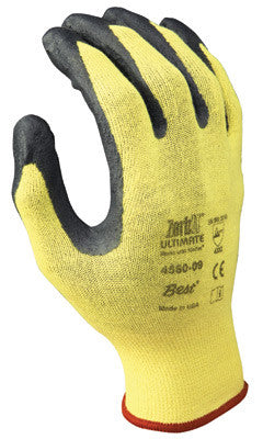 SHOWA Best Glove Size 8 Zorb-IT Ultimate Cut Resistant Gray Nitrile Dipped Palm Coated Work Gloves With Yellow Seamless Kevlar Knit Liner And Elastic Cuff-eSafety Supplies, Inc