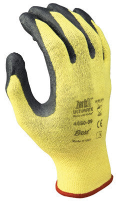 SHOWA Best Glove Size 9 Zorb-IT Ultimate Cut Resistant Gray Nitrile Dipped Palm Coated Work Gloves With Yellow Seamless Kevlar Knit Liner And Elastic Cuff-eSafety Supplies, Inc