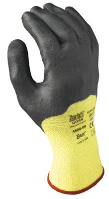 SHOWA Best Glove Size 11 Zorb-IT Ultra Cut Resistant Gray Nitrile Dipped Palm Coated Work Gloves With Yellow Seamless Aramid Knit Liner And Extended Cuff-eSafety Supplies, Inc