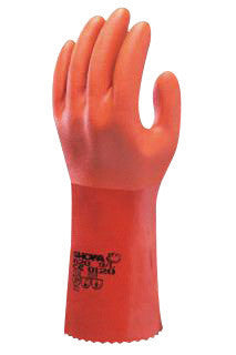 SHOWA Best Glove Size 10 Orange Atlas 12" Cotton Knit Lined Cotton And PVC Fully Coated Chemical Resistant Gloves With Rough And Textured Finish And Gauntlet Cuff-eSafety Supplies, Inc