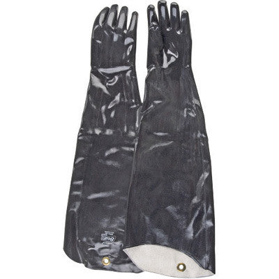SHOWA Best Size 10 Large Black Neo Grab 31" Cotton Lined Neoprene Chemical Resistant Gloves With Smooth Finish And Shoulder Length Cuff