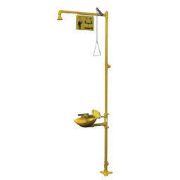 Bradley Drench Combination Shower, Eye Wash Station And Face Wash Station With Plastic Shower Head And Bowl-eSafety Supplies, Inc
