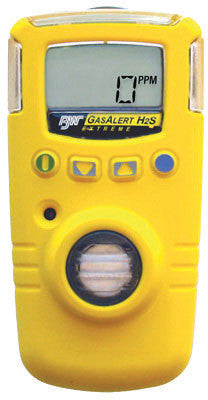 BW Technologies Yellow Extended Range GasAlert Extreme Portable Hydrogen Sulphide Monitor With 3 V Li-Ion Battery, Data Logging And Internal Vibrating Alarm-eSafety Supplies, Inc