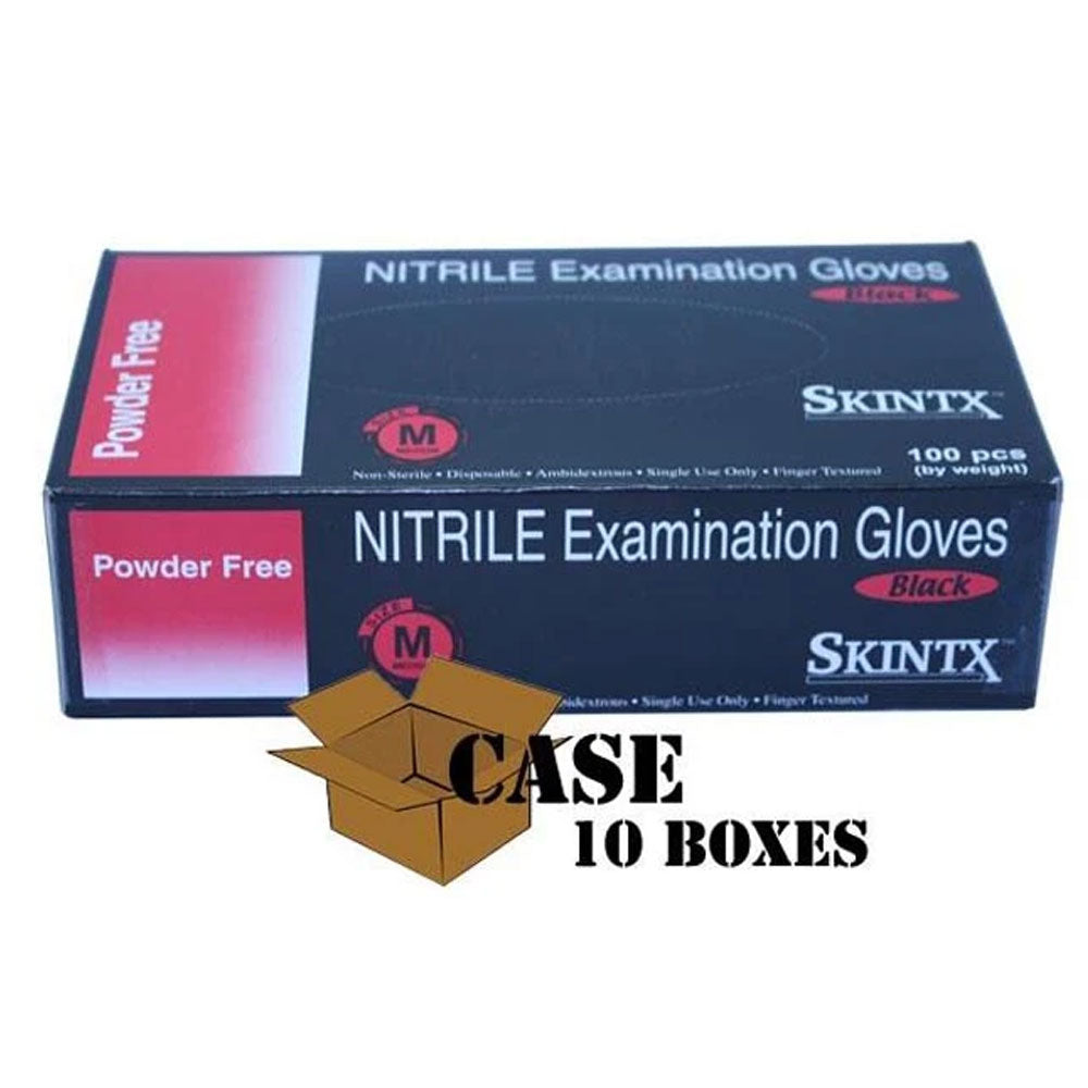Skintx - Black Nitrile Powder-Free Exam Gloves - Case-eSafety Supplies, Inc