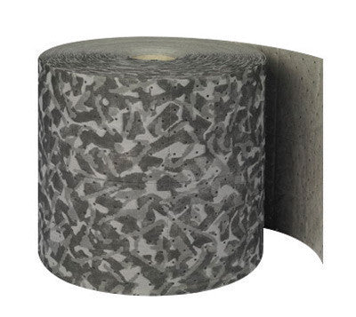 Brady 15" X 150' SPC BattleMat Gray 2-Ply Polypropylene Double Perforated Heavy Duty Camoflage Sorbent Roll, Perforated Every 12" And Up The Center-eSafety Supplies, Inc