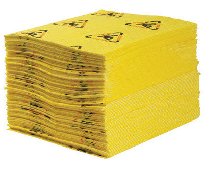 Brady 15" X 19" SPC Yellow 1-Ply Meltblown Polypropylene Dimpled Perforated Full Size Heavy Weight Sorbent Pad-eSafety Supplies, Inc