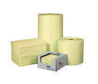 Brady 15" X 150' SPC Yellow 1-Ply Meltblown Polypropylene Dimpled Heavy Weight Sorbent Roll, Perforated Every 18" And Up The Center-eSafety Supplies, Inc
