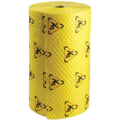 Brady 30" X 300' SPC Yellow 1-Ply Polypropylene Perforated Medium Weight Sorbent Roll, Perforated Every 15" And Up The Center-eSafety Supplies, Inc